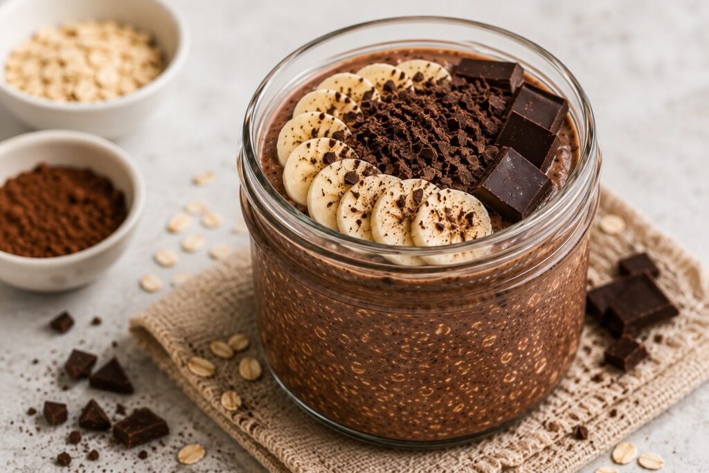 Colazione fit con overnight oats al cioccolato
