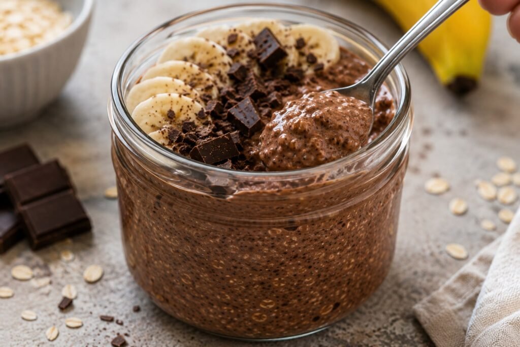 Overnight oats cremosi al cacao