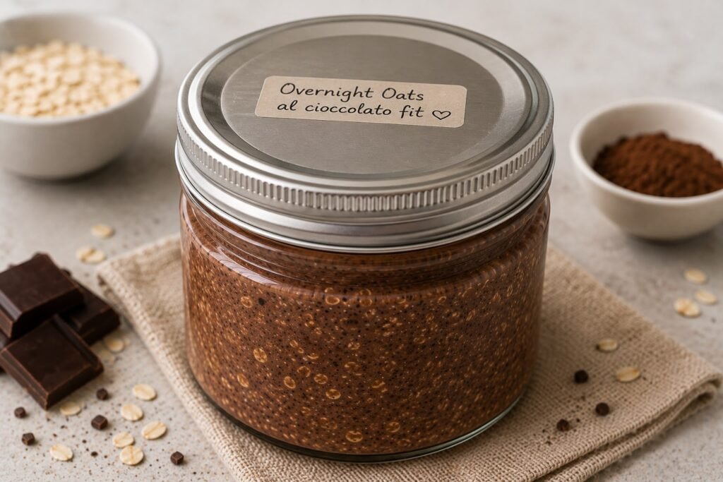 Overnight Oats preparati in anticipo per il meal prep