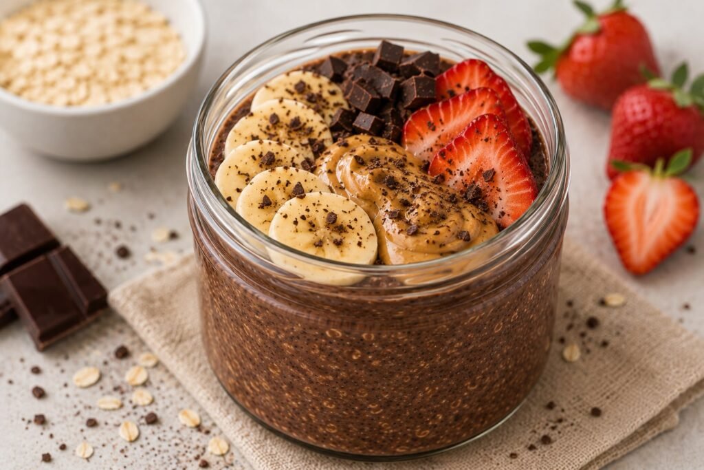 Varianti degli overnight oats al cioccolato fit