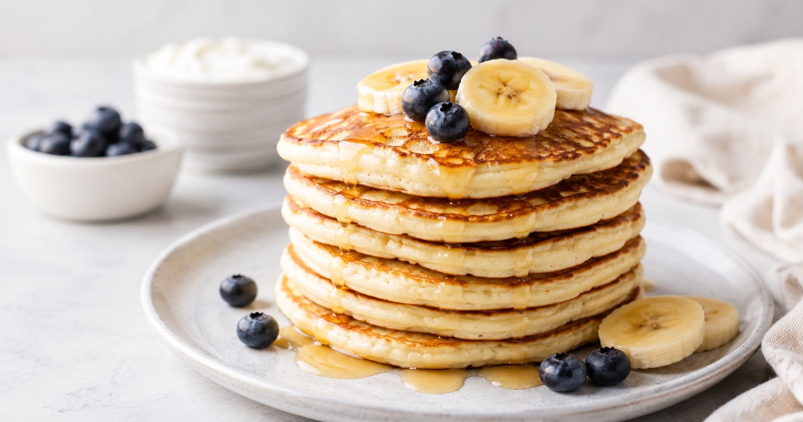 Pancake proteici soffici con yogurt greco
